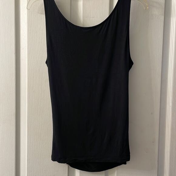 New York & Company stretch faux wrap black open front  sleeveless tank size M - Picture 7 of 7
